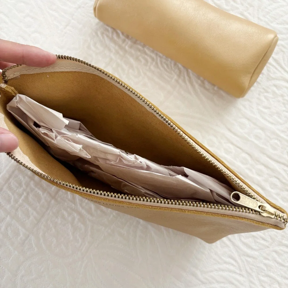 Portland Leather Goods Ballpark Pouch and Utility Bag, Champagne